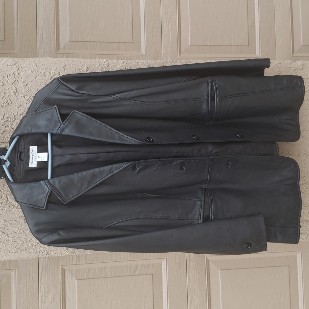 Preston & York Woman | Black Leather Coat | 2X | Genuine Lambskin